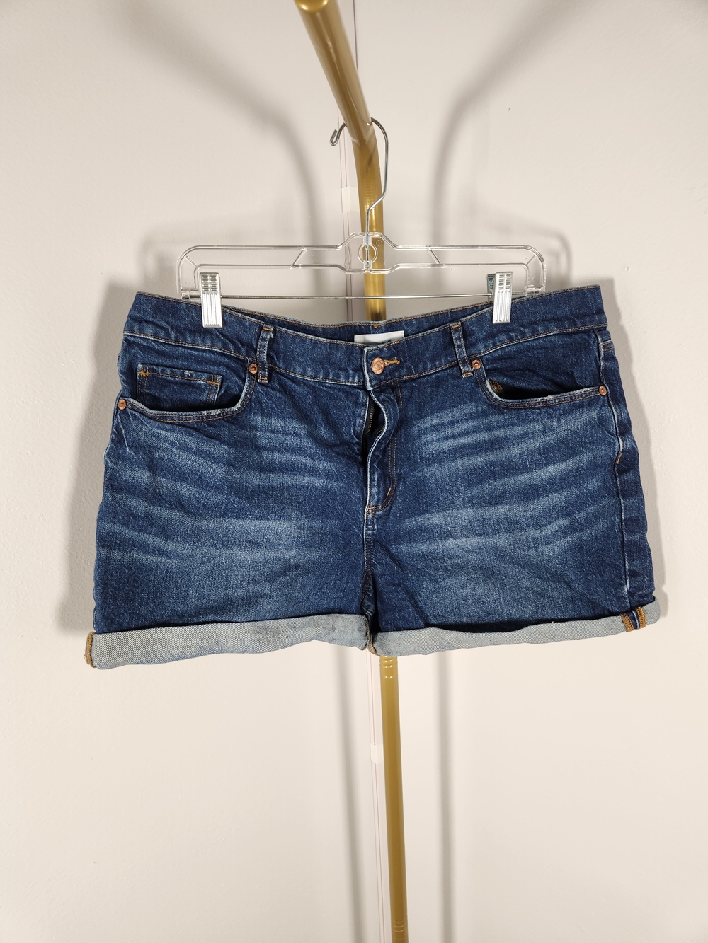LOFT Medium Blue Rolled Cuff Denim Shorts